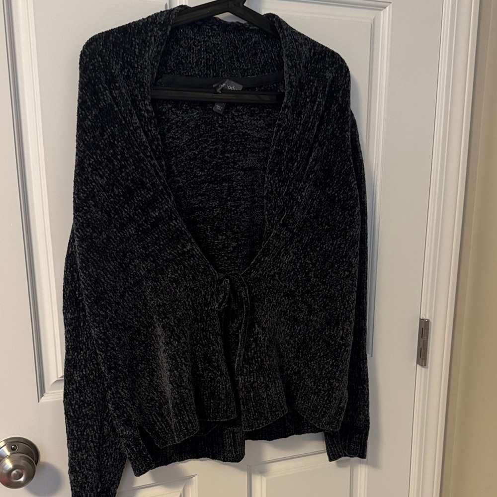 AnyBody Charcoal Knit Cardigan